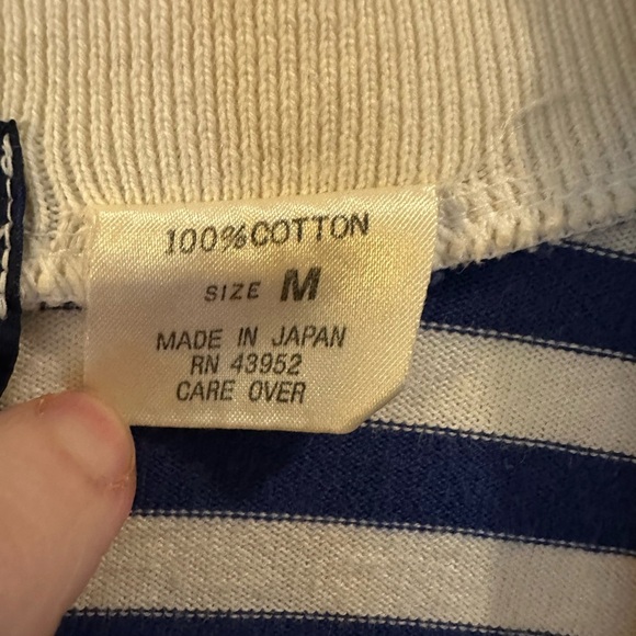 Allen Solly Blue and White Striped Knitwear-100%cotton - Picture 4 of 4